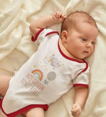 BK Kids Hoş Geldin Bebek Tasarımlı Kırmızı Bebek Body Zıbın-7