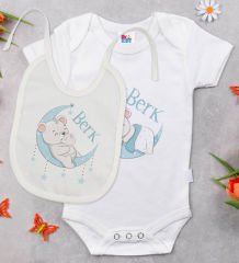 BK Kids Kişiye Özel İsimli 6 Parça Bebek Body Zıbın Battaniye ve Yastık Hediye Seti, Yeni Doğan Bebek Giyim Hediyesi-6