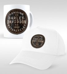Harley Davidson Beyaz Kupa ve Şapka Seti-6