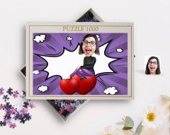 Kişiye Özel Kadın Karikatürlü 1000 Parça Profesyonel Puzzle-2