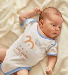 BK Kids Hoş Geldin Bebek Tasarımlı Mavi Bebek Body Zıbın-10