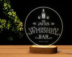 BK Gift Kişiye Özel Bar Tasarımlı Led Lamba, Gece Lambası, Ev Dekorasyonu, Işıklı Pleksi Biblo-21