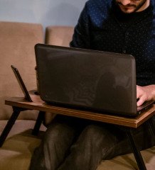BK Gift Ahşap Katlanabilir Organizer Notebook Laptop Sehpası