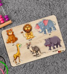 BK Toys Çocuklar İçin Ahşap Figürlü Eğitici-Öğretici Yapboz Puzzle-12