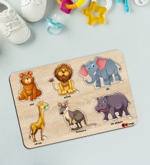 BK Toys Çocuklar İçin Ahşap Figürlü Eğitici-Öğretici Yapboz Puzzle-12