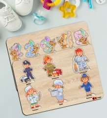 BK Toys Çocuklar İçin 2’li Ahşap Figürlü Eğitici-Öğretici Yapboz Puzzle-4