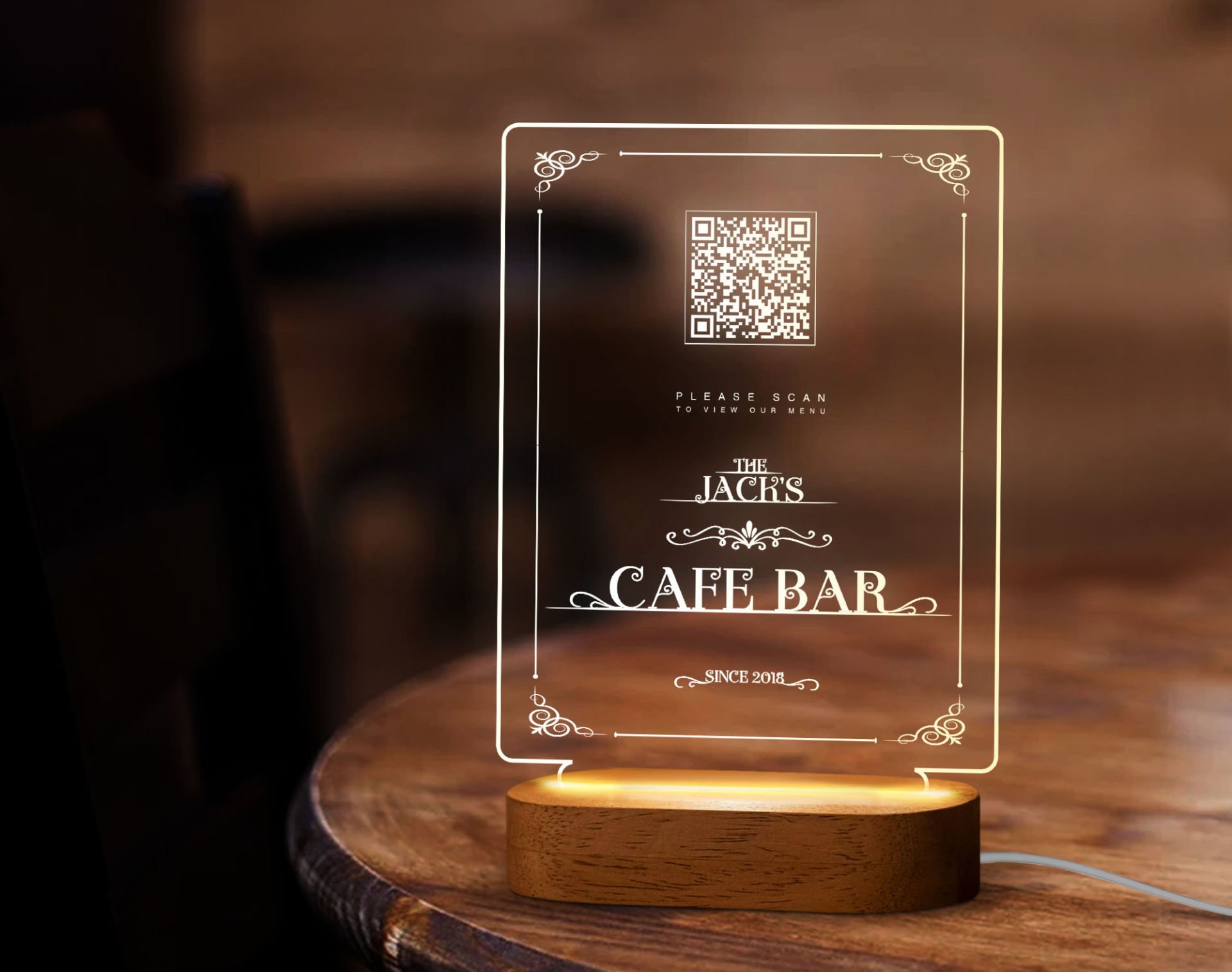 BK Gift Restoran & Cafe & Barlara Özel Led Lamba QR Kod Menü, Işıklı QR ...