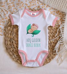 BK Kids Hoş Geldin Bebek Tasarımlı Pembe Bebek Body Zıbın-8