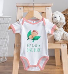 BK Kids Hoş Geldin Bebek Tasarımlı Pembe Bebek Body Zıbın-8