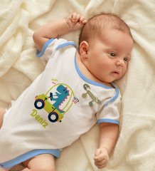 BK Kids Kişiye Özel İsimli Mavi Bebek Body Zıbın ve Erkek Bebek İğnesi Hediye Seti-34