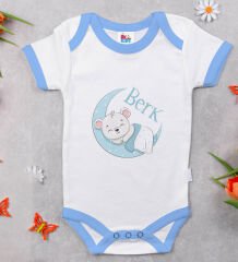 BK Kids Kişiye Özel İsimli 5 Parça Mavi Bebek Body Zıbın ve Battaniye Hediye Seti, Yeni Doğan Bebek Giyim Hediyesi-3