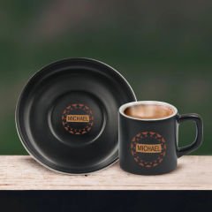 BK Gift Kişiye Özel Coffe Tasarımlı Siyah Renk Türk Kahvesi Fincanı-4, Arkadaşa Hediye, Sevgiliye Hediye, Yıl Dönümü Hediyesi