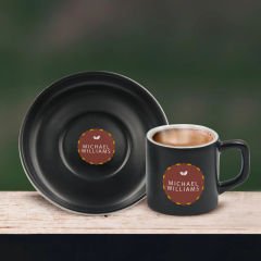 BK Gift Kişiye Özel Coffe Tasarımlı Siyah Renk Türk Kahvesi Fincanı-6, Arkadaşa Hediye, Sevgiliye Hediye, Yıl Dönümü Hediyesi