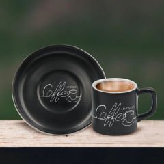 BK Gift Kişiye Özel Coffe Tasarımlı Siyah Renk Türk Kahvesi Fincanı-3, Arkadaşa Hediye, Sevgiliye Hediye, Yıl Dönümü Hediyesi