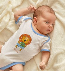 BK Kids Kişiye Özel İsimli Mavi Bebek Body Zıbın ve Erkek Bebek Künyesi Hediye Seti-23