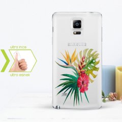 Kişiye Özel Samsung Galaxy Note 4 İnce Şeffaf Silikon Telefon Kapağı (Yaprak Temalı-13)