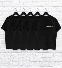 Firmalar İçin 10 Adet Logo Baskılı Siyah Tişört