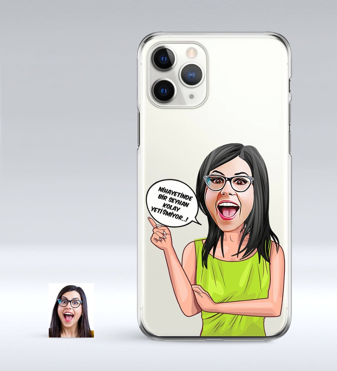 Kişiye Özel Bayan Kolay Yetişmiyor Karikatürlü iPhone 11 Pro İnce Şeffaf Silikon Telefon Kapağı-5