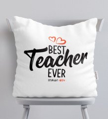 Kişiye Özel En İyi Öğretmen Beyaz Yastık-13