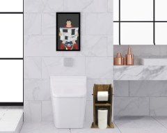 BK Home Doğal Masif Ahşap Tuvalet Kağıtlığı ve Dekoratif Ahşap Siyah Çerçeveli Tablo Seti-7
