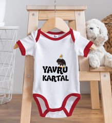 BK Kids Yavru Kartal Tasarımlı Kırmızı Bebek Body Zıbın-1
