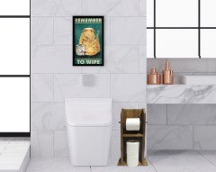 BK Home Doğal Masif Ahşap Tuvalet Kağıtlığı ve Dekoratif Ahşap Siyah Çerçeveli Tablo Seti-16