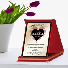 Kişiye Özel Kırmızı Plaket (Babalar Günü Temalı)  5