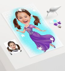 Kişiye Özel Çocuk Prenses Karikatür 240 Parça A3 Puzzle - 1