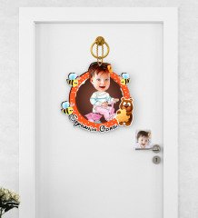 Kişiye Özel Bebek Karikatürlü Çocuk Odası Ahşap Kapı Süsü-4