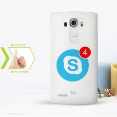 Kişiye Özel LG G4 İnce Şeffaf Silikon Telefon Kapağı (Skype-2)