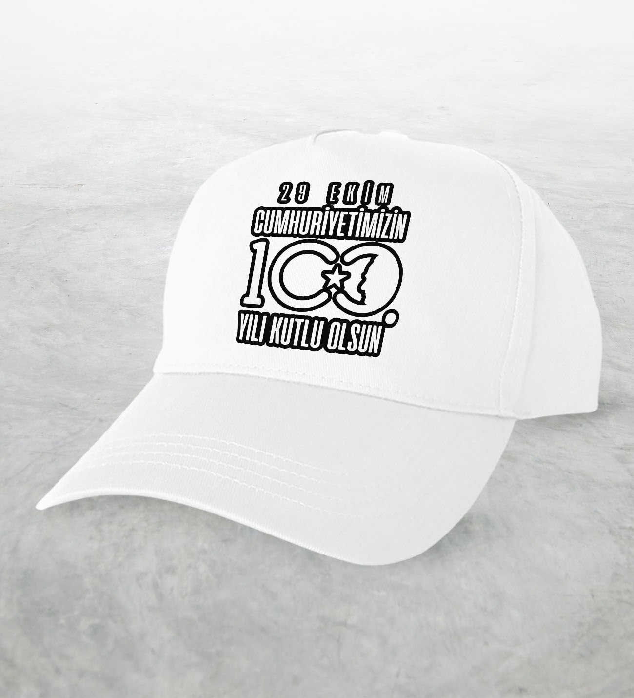 BK Gift 100. Yıl Hatırası Beyaz Şapka-5, 29 Ekim Hediyesi, Cumhuriyet Bayramı, 100.Yıl Hediyesi