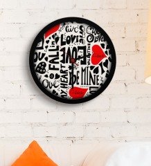 Kişiye Özel Sevgililer Günü Tasarımlı Ahşap Duvar Saati - 75