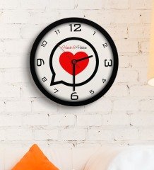 Kişiye Özel Sevgililer Günü Tasarımlı Ahşap Duvar Saati - 80