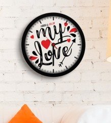 Kişiye Özel Sevgililer Günü Tasarımlı Ahşap Duvar Saati - 81