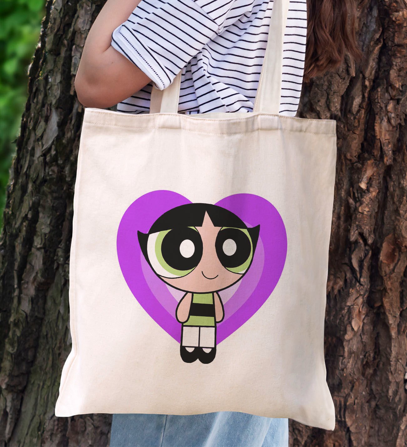 BK Gift Powerpuff Girls Buttercup Kanvas Bez Çanta, Baskılı Omuz Çantası-14, Alışveriş Çantası, Plaj Çantası