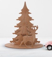 Kişiye Özel İsimli 3D Ahşap Yılbaşı Ağacı (Model 1B)
