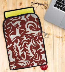 BK Gift Retro Motif Tasarımlı Taşınabilir Koruyucu Tablet Kılıfı & Organizer Çanta - Siyah-3