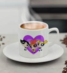 BK Gift Powerpuff Girls Buttercup Türk Kahvesi Fİncanı-3, Arkadaşa Hediye, Doğum Günü Hediyesi