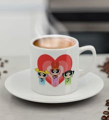 BK Gift Powerpuff Girls Buttercup Türk Kahvesi Fİncanı-4, Arkadaşa Hediye, Doğum Günü Hediyesi
