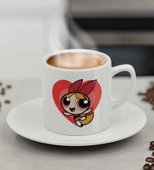 BK Gift Powerpuff Girls Buttercup Türk Kahvesi Fİncanı-12, Arkadaşa Hediye, Doğum Günü Hediyesi