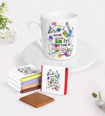 BK Gift Kişiye Özel İsimli Öğretmenler Günü Tasarımlı Türk Kahvesi Fincanı ve Madlen Çikolata Hediye Seti- 14, Öğretmene Hediye, Öğretmenler Günü