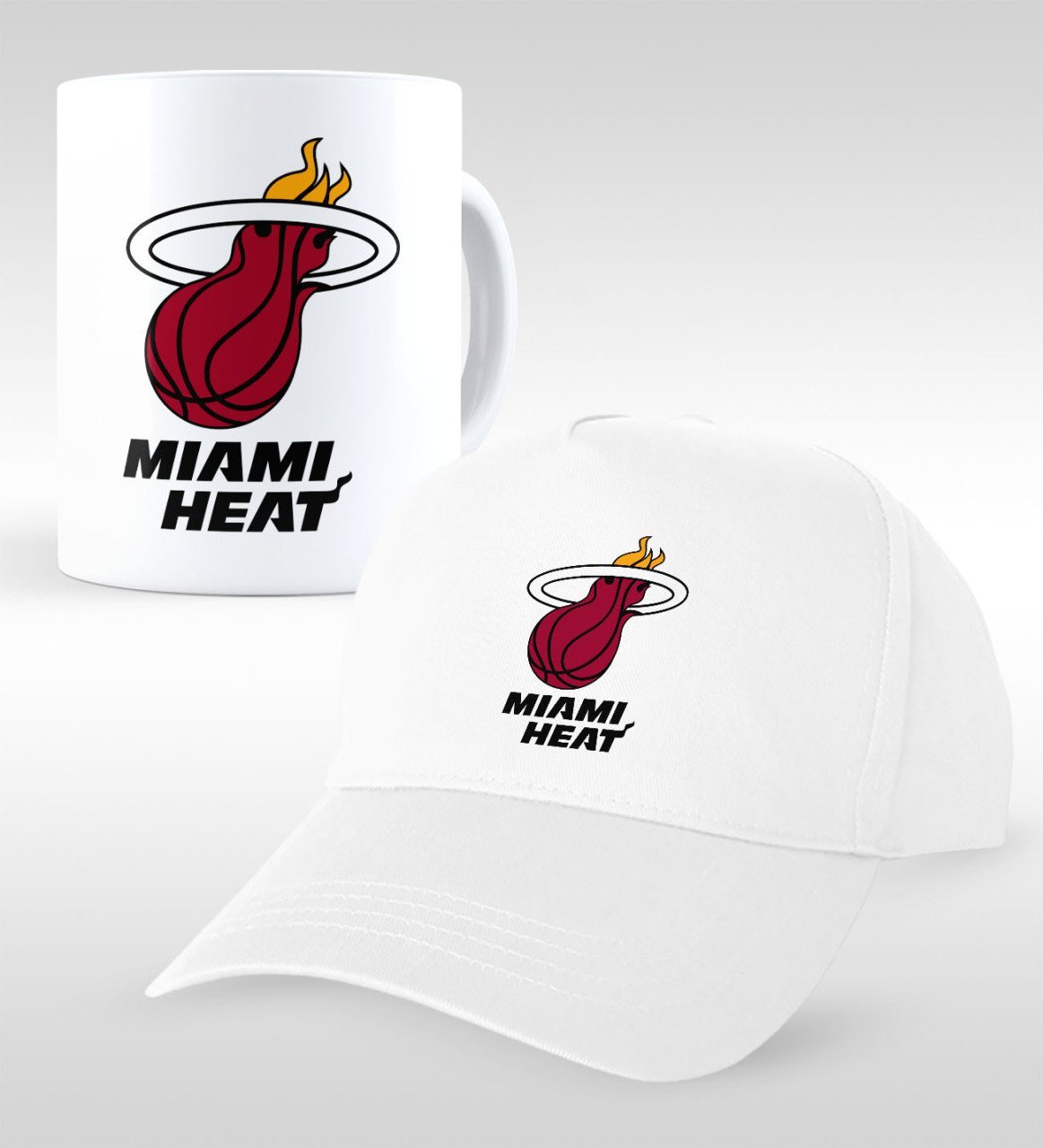 NBA Miami Heat Beyaz Kupa ve Şapka Seti