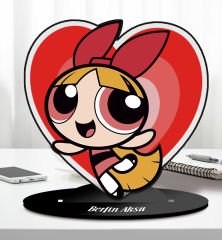 BK Gift Kişiye Özel İsimli Powerpuff Girls Buttercup Ahşap Biblo-10, Arkadaşa Hediye, Doğum Günü Hediyesi