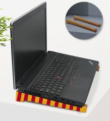 BK Gift Taşınabilir Ahşap Sarı Kırmızı Notebook Laptop Standı