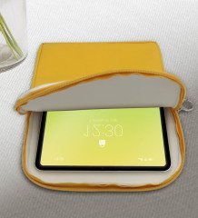 BK Gift Retro Motif Tasarımlı Taşınabilir Koruyucu Tablet Kılıfı & Organizer Çanta - Sarı-1
