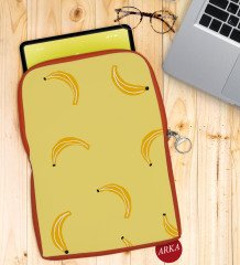 BK Gift Muz Tasarımlı Taşınabilir Koruyucu Tablet Kılıfı & Organizer Çanta - Turuncu-1