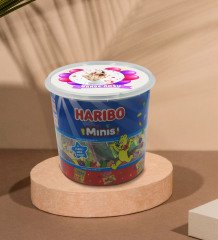 Kişiye Özel İsimli Fotoğraflı Doğum Günü Tasarımlı Dev Boy Haribo Minis Kovası (10gx100adet) Model 7