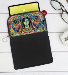 BK Gift Modern Soyut Tasarımlı Taşınabilir Koruyucu Tablet Kılıfı & Organizer Çanta - Siyah-3