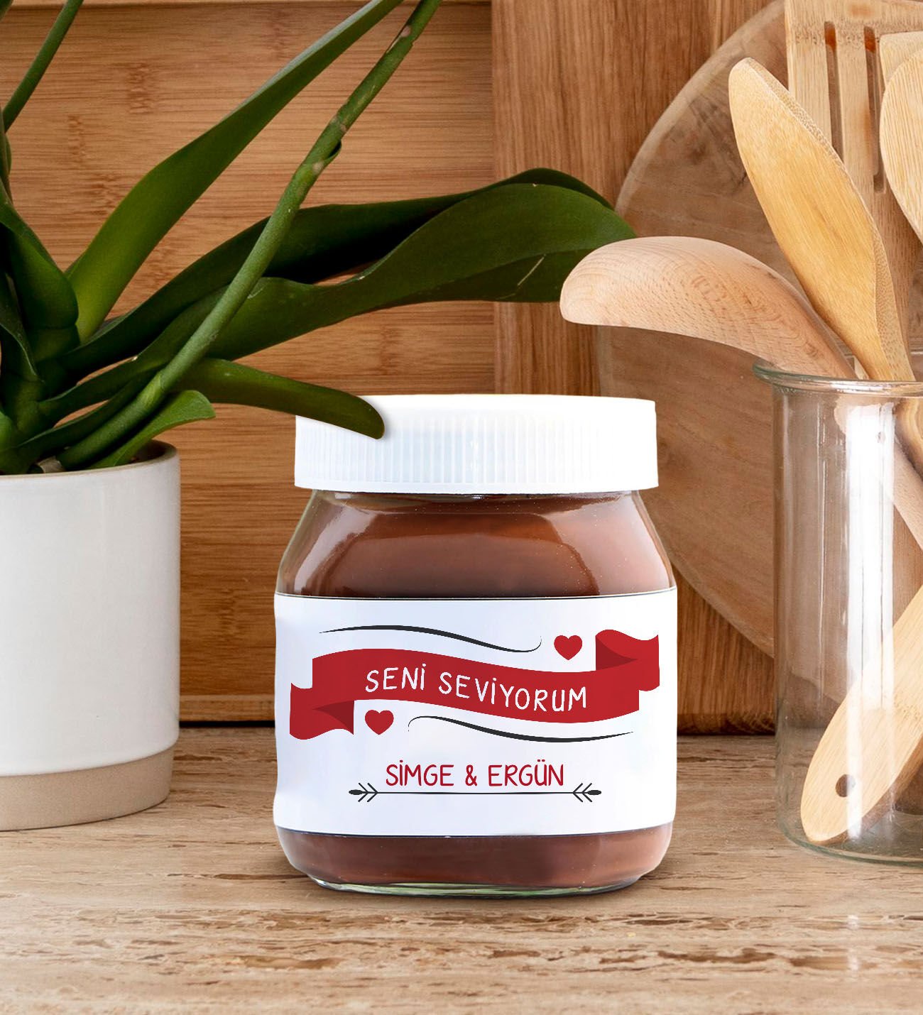 BK Gift Sevgiliye Özel İsimli Nutella 400gr., Sevgiliye Hediye, Sevgililer Günü Hediye, Doğum Günü Hediyesi-10