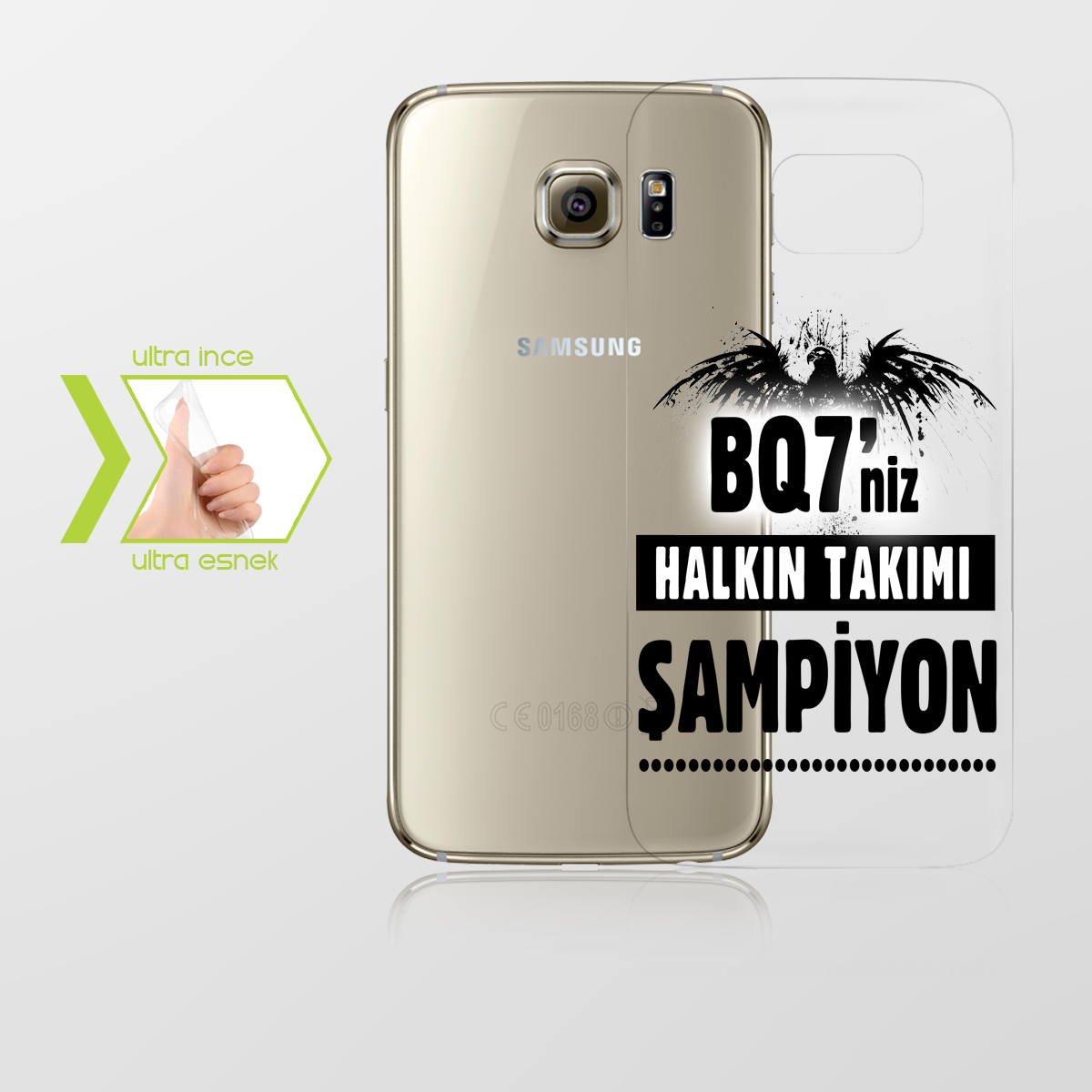 Kişiye Özel Samsung Galaxy S6 Edge İnce Şeffaf Silikon Telefon Kapağı (Siyah Beyaz Temalı) 006